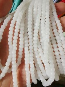 6mm AAA Natural White Round Gemstone Loose Beads 15 ''