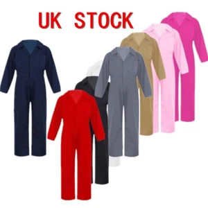 UK Kids Girls Jumpsuit Overall Mechanic Boiler Suit Coverall Workwear Costume - Picture 1 of 94