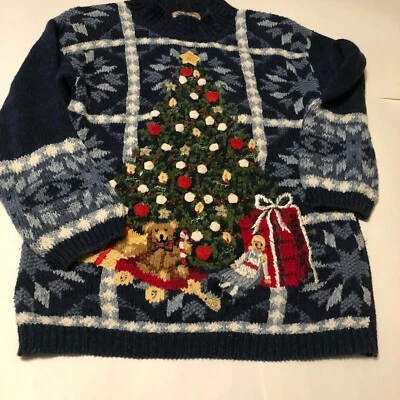 Vintage 1998 Heirloom Collectables Ugly Christmas Sweater Embellished Small EUC - Image 1 of 4