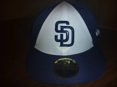 SAN DIEGO PADRES NEW ERA 59FIFTY 2018 ON FIELD BP BLUE LP FITTED HAT SIZE 7 3/4 - Image 1 of 4