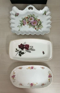 3 antique vintage ceramic trays– serving/dressing table Victorian style & 50/60s - Picture 1 of 9