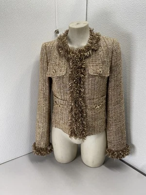 Chaqueta Blazer Anne Fontaine Mujer Julia Flecos Dorados Talla 4/IT 38 Dorado Foto 1 de 4