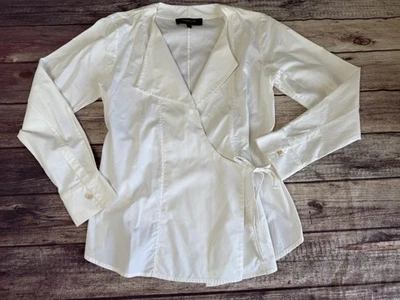 Derek Lam New York 女式棉质府绸裹身领带衬衫白色 2. 1293 — 第 1/4 张图片