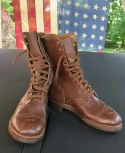 US Army M1948 Combat Boots, Size 7 1/2 W from the 1950s W/ EKCO Shoe Stretchers - Picture 1 of 17