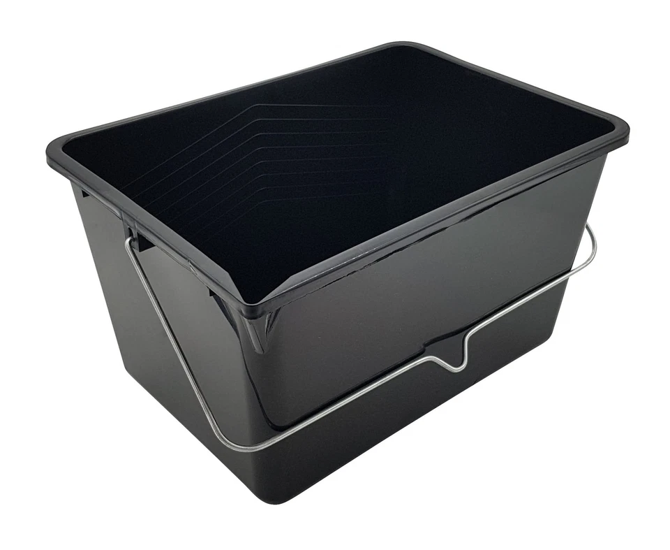 Grand Seau à Peinture de 12 l, avec Manche en métal, Noir - Photo 1/1