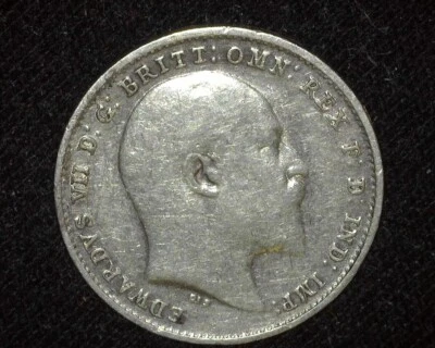 GREAT BRITAIN 1909 SILVER THREEPENCE KM797.2 VERY FINE ~FCS-68 - Image 1 of 2