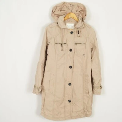 Chaqueta con Capucha para Mujer KHUJO Talla M Beige Cremallera Completa Forrada con Capucha Algodón Lona Foto 1 de 4