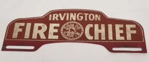 De colección IRVINGTON Voluntario JEFE DE BOMBEROS Topper IRVINGTON NEBRASKA - Imagen 1 de 7