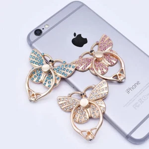LiliDreamStore 360 drehbarer Handy Ring Ständer Halter Griff-Kristall Schmetterling - Bild 1 von 13