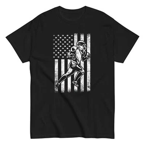 US Flag | Patriotic Football Player | American Football T-Shirt - Picture 1 of 7