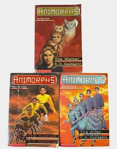 Menge 3 Animorphs Bücher Applegate: #2 Der Besucher #8 Der Außerirdische #10 Das Android - Bild 1 von 16