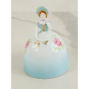 Girl Victorian French Style Hoop Skirt Porcelain Bell 70's F.W.W. Japan Vintage - Picture 1 of 16