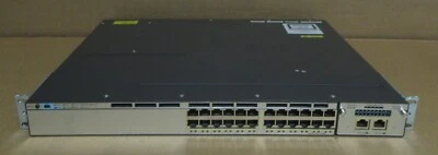 Cisco Catalyst WS-C3750X-24T-S 24 Port  1GbE Gigabit Switch 2 PSU + C3KX-NM-10GT - Image 1 of 4