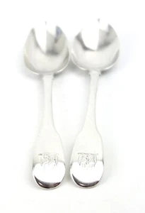 Pair Of Georgian Sterling Silver Table Spoons Fiddle Pattern London 1810 - Picture 1 of 12