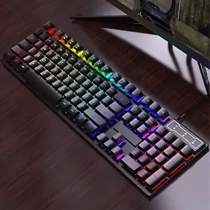 Clavier FOREV, clavier d'ordinateur filaire RVB rétroéclairé FV-Q305S (SANS SOURIS) - Photo 1/6