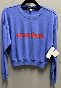 $98 Nuevo con etiquetas Sudadera Malibú Marca Gángster Espiritual Borrado Odio Azul Liso Crew - Imagen 1 de 4