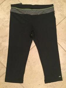 Lukka Capri Leggings Womens Large Black/stripe waist Activewear Workout Gear NWT - Picture 1 of 6