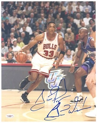 Scottie Pippen "Best Wishes" Signed 11x14 Photo Chicago Bulls Auto JSA COA - Image 1 of 2