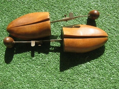  VINTAGE COLLECTIBLE WOODEN & metal   pr of WOODEN SHOE  /KEEP shoe tree   - Image 1 of 3