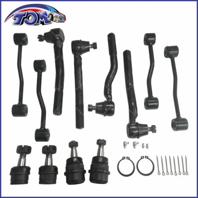 12Pcs Front Suspension Kit Tie Rod Ball Joint For 1999-2004 Jeep Grand Cherokee - Image 1 of 2