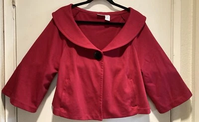 Newport News Chaqueta Columpio Roja Recortada Talla 18 Día de San Valentín Foto 1 de 4