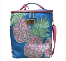 Lilly Pulitzer Insulated Wine Carrier Cooler Pineapple Pink and Blue