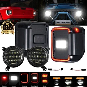Luz trasera LED de humo + faros de haz alto/bajo de 7 pulgadas para Jeep Gladiator JT 2020-2022 - Imagen 1 de 12