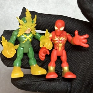 2 Marvel PlaySkool Heroes Spider-Man & Electro Figure Super Hero Adventures - Picture 1 of 3