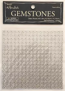 The Paper Studio PIEDRAS PRECIOSAS Autoadhesivas FLOR REDONDA TRANSPARENTE, Hoja de 4" x 4" - Imagen 1 de 3