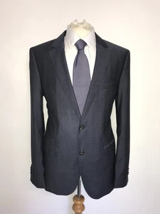 HUGO BOSS -Mens Tailored Fit BLUE GREY WOOL SUIT - 40 Reg - W34 L30 - GORGEOUS - Picture 1 of 12