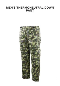 Forloh MEN’S THERMONEUTRAL DOWN PANTS SMALL Hunting Camo Made N USA Deep Cover - Picture 1 of 5
