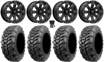 MSA Bounty 14" Wheels Black 30" Sniper 920 Tires Kawasaki Mule Pro FXT KRX / Foto 1 de 4