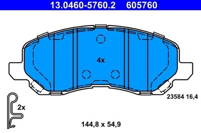 FITS CHRYSLER SEBRING 2.0 VVT BRAKE PAD SET, DISC BRAKE 13.0460-5760.2 ATE - Image 1 of 4