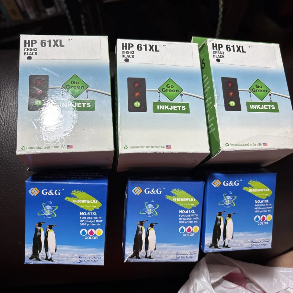 Lote de 6 cartuchos de impresora de tinta 61XL sin abrir Foto 1 de 4