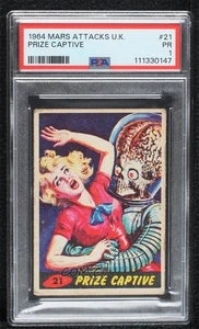 1962 Topps Bubbles Mars Attacks! Printed in England Prize Captive #21 PSA 1 14pk - Picture 1 of 3