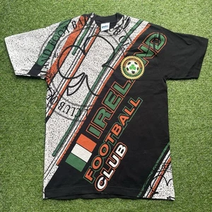Camiseta de fútbol Ireland Football Club vintage para hombre grande hecha en EE. UU. 90 camiseta de fútbol AOP - Imagen 1 de 9