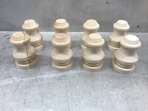 "Patas de moño de madera maciza de 4"" de alto sin terminar para sofá otomano de gabinete" - Imagen 1 de 7