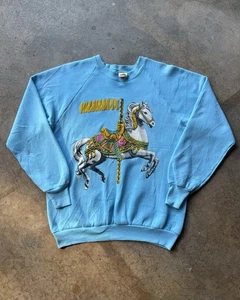 Vintage FOTL Mississippi Carousel Horse Crewneck Sweatshirt Size L Unique - Bild 1 von 7