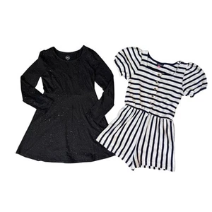 Vince Camuto Girls 8 Striped Romper Nautical Girls (7-8) Black Dress Lot - Picture 1 of 11