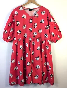 Disney Cakeworthy Minnie Mouse Kleid 4XL rot Puffärmel Knopfleiste Baumwolle - Bild 1 von 12