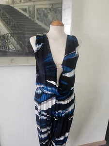MAX MARA   Overall Jumpsuit Gr M  36 ,38  Schwarz Blau Weiß Muster - Bild 1 von 7