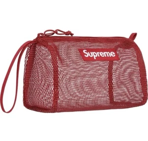 Supreme New York Dark Red Mesh Pouch Organizer Hand Bag Brand New SS20 - Picture 1 of 15