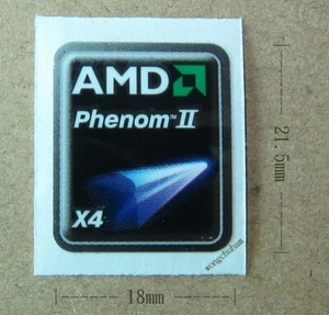 Autocollant AMD Phenom II x4 18 mm x 21,5 mm - neuf véritable bonne qualité - Photo 1/1