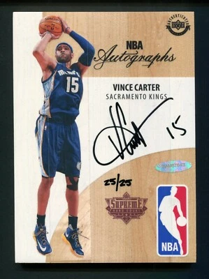 Autógrafos de la NBA Vince Carter Supreme Hard Court 2016-17 Upper Deck automático/25 Foto 1 de 4