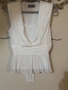 KARL LAGERFELD PARIS Karl Lagerfeld Women's Pleated Peplum Sleeveless Size M - Picture 1 of 2