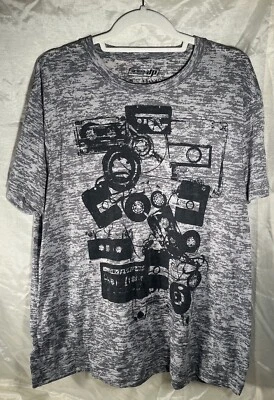 Size 2XL - Urban Pipeline - Music Cassette Grey Marble Fashion Tee Mens T-Shirt - Image 1 of 4