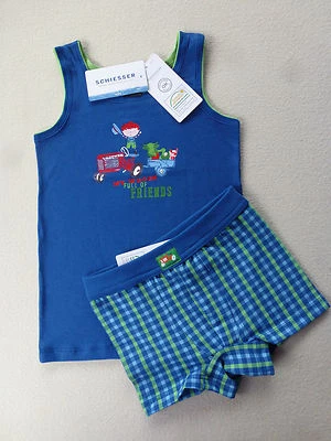 Schiesser Ragazzi Set Di = Confezione Risparmio - -10% O Singolo Canottiera Slip - Immagine 1 di 2