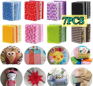 7Pcs FABRIC BUNDLES REMNANTS SQUARES PATCHWORK QUILTING MATERIAL COTTON 2025 NEW - Picture 1 of 37