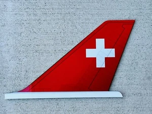 WOW!!! 21 Inch Swiss Air Airline Plane Tail Wall Art Boeing 747 Jet - Picture 1 of 5