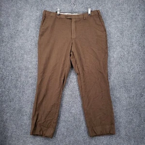 Santorelli Loro Piana Dress Pants Mens 40 Tobacco Brown Roma Wool Trouser 38x29 - Picture 1 of 17